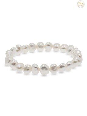Freshwater Cultured Baroque Pearl Bracelet - 8-9mm - Elasticated - Size 18cm